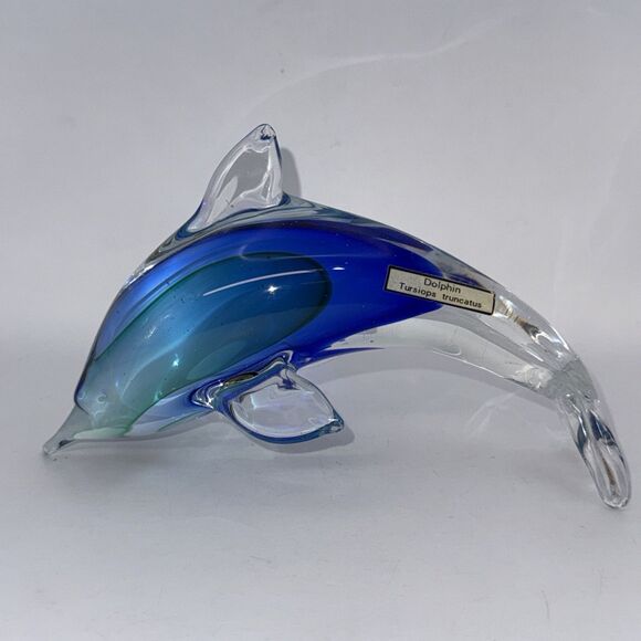 Vinci Sculptured Glass Collectibles Dolphins - Picture 1 of 8